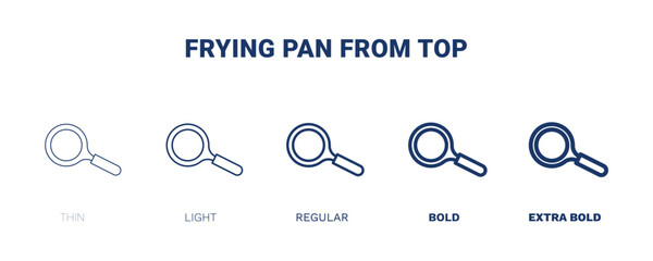 frying pan from top icon. Thin, light, regular, bold, black frying pan from top icon set from restaurant collection. Editable frying pan from top symbol can be used web and mobile