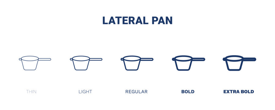 Lateral Pan Icon. Thin, Light, Regular, Bold, Black Lateral Pan Icon Set From Restaurant Collection. Editable Lateral Pan Symbol Can Be Used Web And Mobile