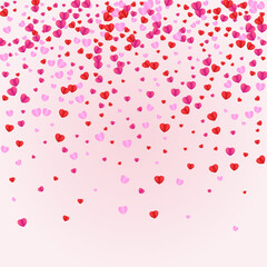Fond Heart Background Pink Vector. Decor Frame Confetti. Lilac Romantic Backdrop. Red Confetti Card Texture. Tender Greeting Pattern.