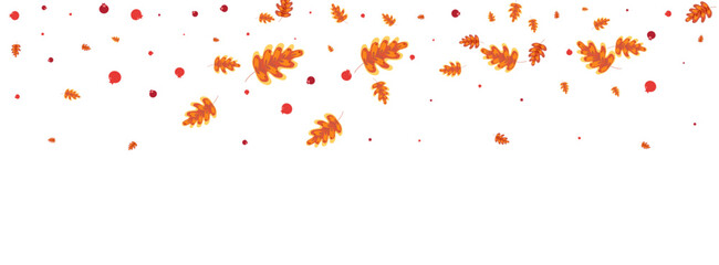 Green Leaves Background White Vector. Plant Natural Texture. Golden Acorn. Poster Frame. Yellow Oak Drawn.