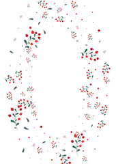 Pink Foliage Background White Vector. Berries Season Frame. Burgundy Leaf Decorative. Dry Design. Herb Forest.