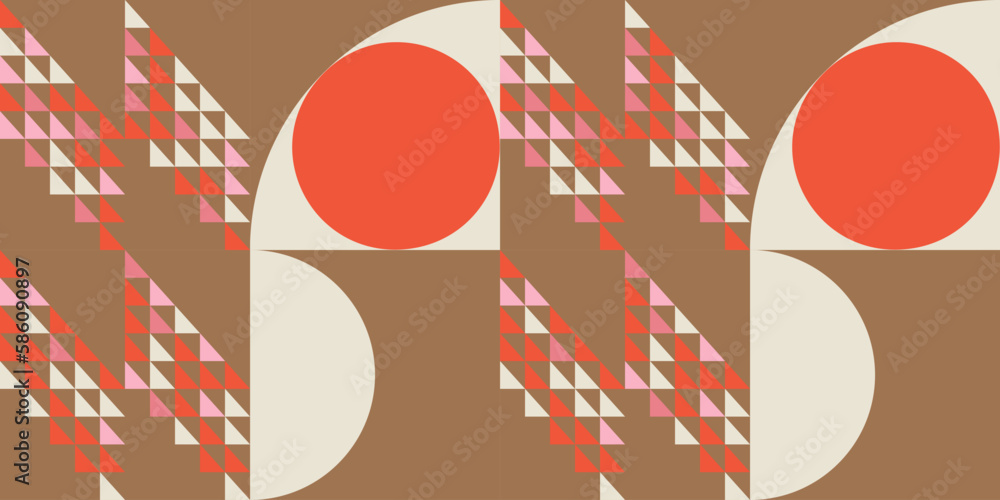 Poster modern abstract geometric vector seamless pattern with simple elements and shapes like circle, squar