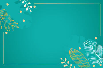 Summer background with tropical leaves.