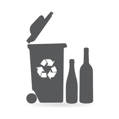 recycle waste, flat waste sorting vector illustration black icon on a white background.