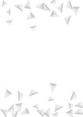 Gray Triangular Background White Vector. Crystal Construction Design. Silver Graphic Texture. Polygon Realistic. Hoar Pyramid Backdrop.