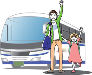 親子で観光バスで国内旅行