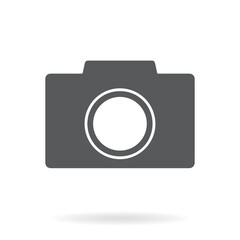 Camera icon, flat photo camera vector isolated. Modern simple snapshot photography sign. Instant Photo internet concept. Trendy symbol for website design, web button, mobile app. Logo illustration.