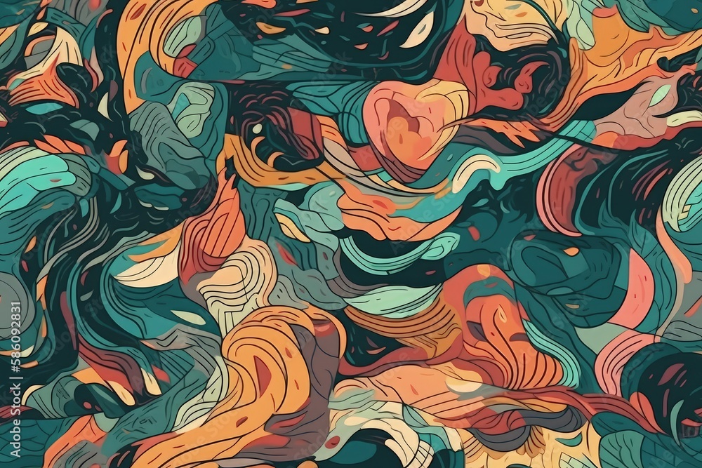 Poster vibrant and colorful abstract background created with generative ai technology