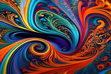 Fototapeta na wymiar Howling Vortex of Intricate and Wild Swirls: Stunning High Definition Wallpaper for Your Screens