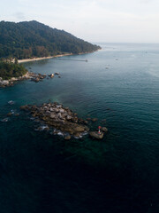 an arial shoot of Perhentian island located in Terengganu Malaysia