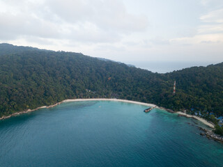 an arial shoot of Perhentian island located in Terengganu Malaysia