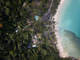 an arial shoot of Perhentian island located in Terengganu Malaysia