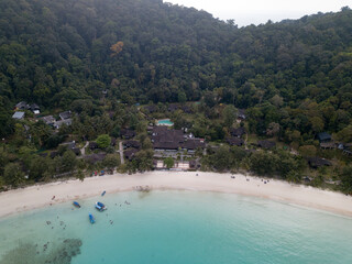 an arial shoot of Perhentian island located in Terengganu Malaysia