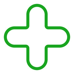 Plus medical icon, add cross pharmacy, shape positive button plus