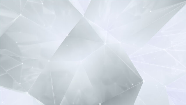 Artificial Intelligence, Quantum Computing Concept. White Tech Background. 3D Render.