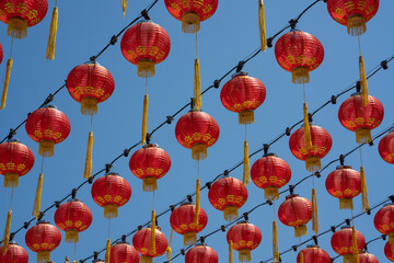 chinese lanterns in the sky
