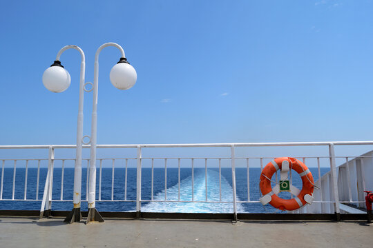 life buoy on the upper deck