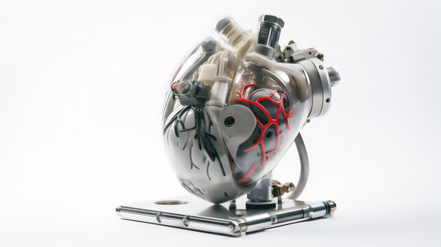 Artificial Heart on white background Generative AI