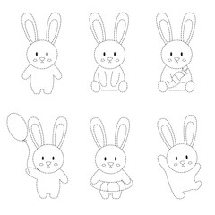 icon outline set, animal collection. Paint. Isolate the background.
