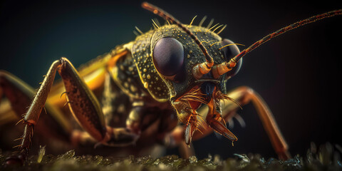 The Scorpion's World: Stunning Macro Photography of a Predator in Nature. Generative AI