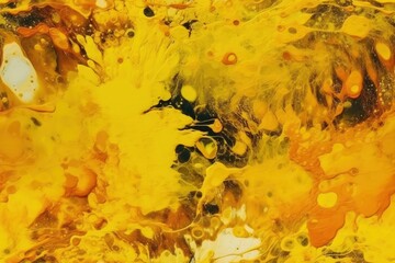 macro view of a yellow and black substance with a highly detailed texture created with Generative AI technology
