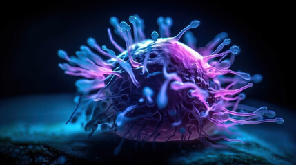 macrophotographie d'un bacille de Rotavirus, vue en gros plan, multicolore