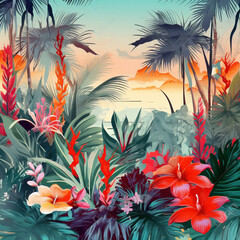 Fototapeta na wymiar tropical background