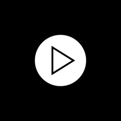  Play icon image, Play icon illustration  isolated on black background  