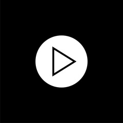  Play icon image, Play icon illustration  isolated on black background  