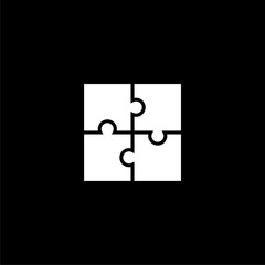 Sociology puzzles icon for web design isolated on black  background