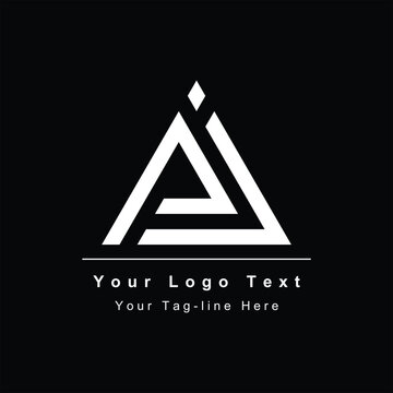 PJ initial design logo triangle symbol