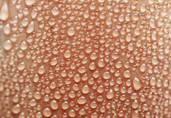 Water Droplets on Gradient Brown Iced Chocolate Latte Transparent Plastic Cup