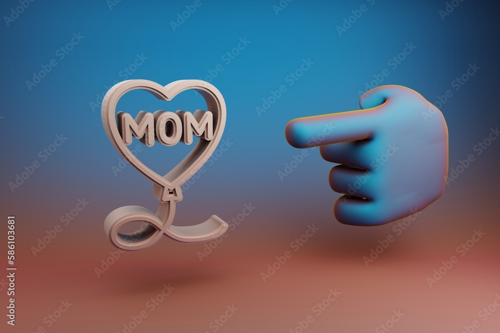 Poster  3d rendering illustration. Background pattern for design. Mothers Day.