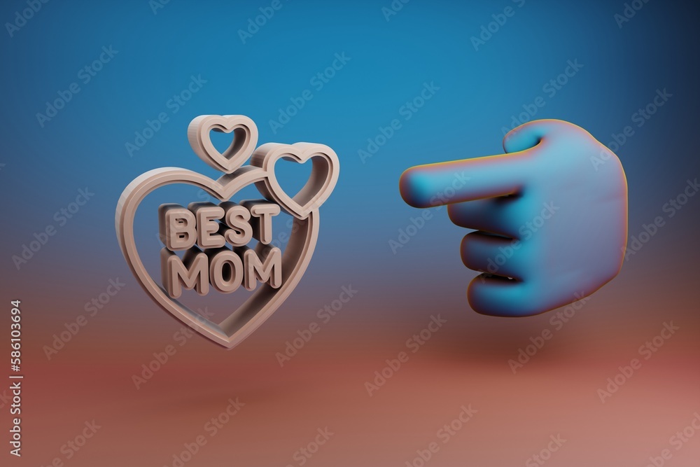 Poster 3d rendering illustration. background pattern for design. mothers day.