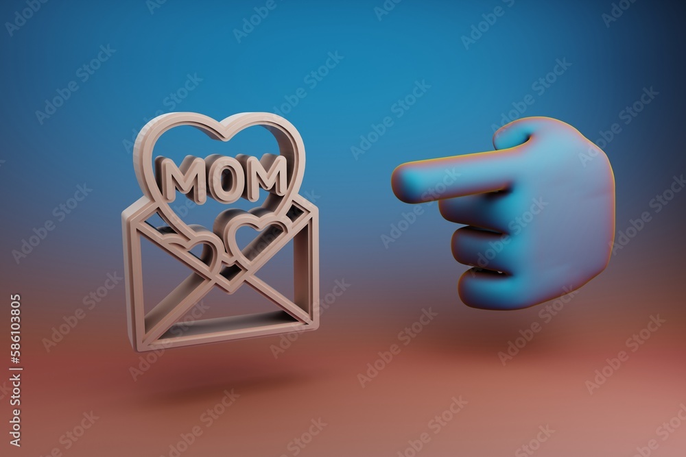 Poster  3d rendering illustration. Background pattern for design. Mothers Day.