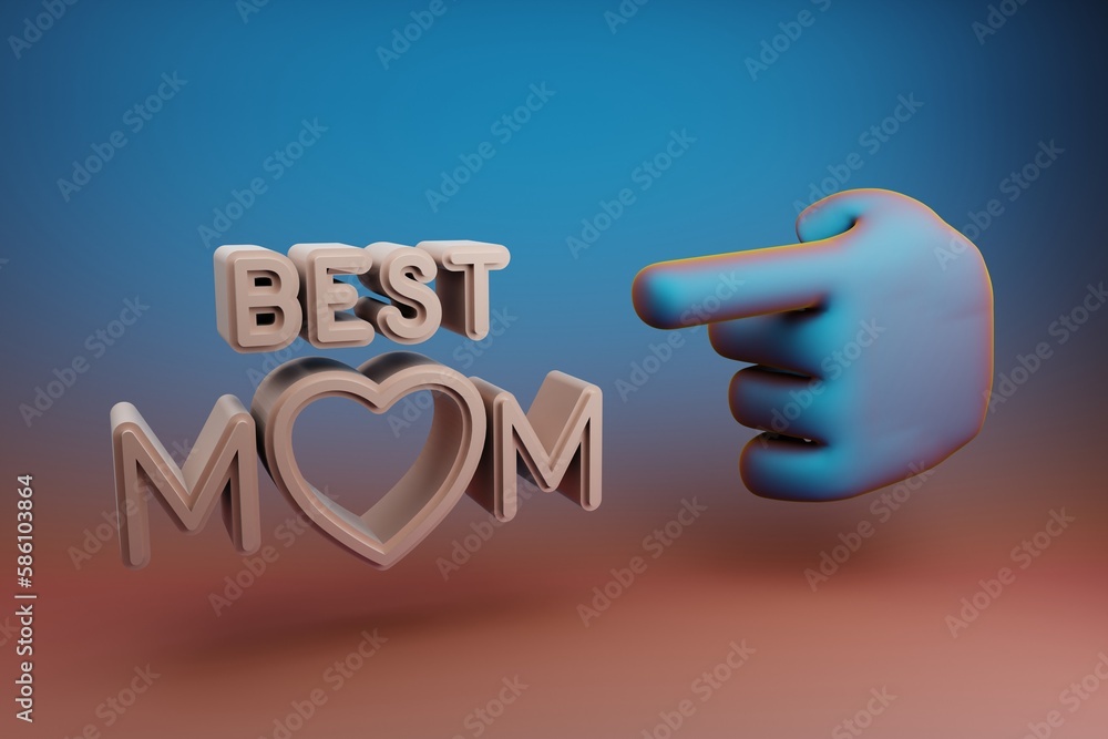 Poster  3d rendering illustration. Background pattern for design. Mothers Day.