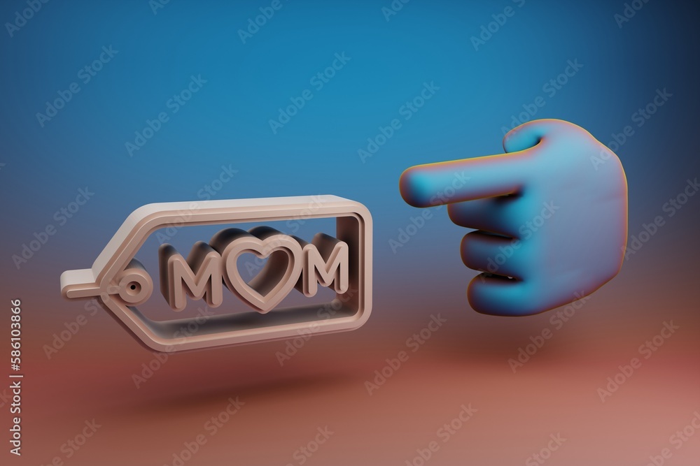 Poster 3d rendering illustration. background pattern for design. mothers day.