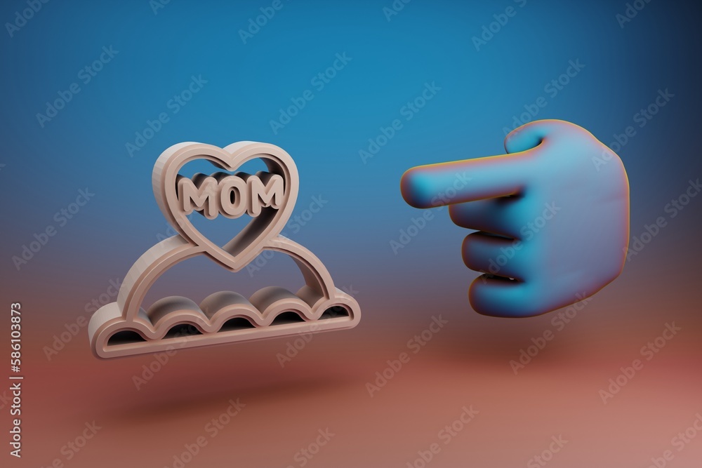 Poster  3d rendering illustration. Background pattern for design. Mothers Day.