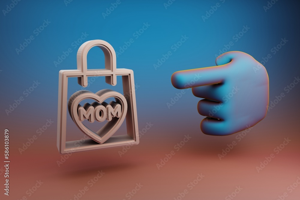 Poster 3d rendering illustration. background pattern for design. mothers day.
