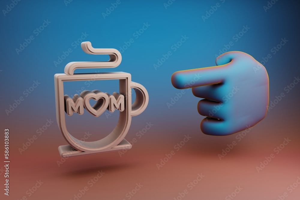 Poster  3d rendering illustration. Background pattern for design. Mothers Day.
