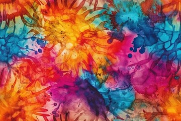 vibrant and colorful abstract painting with splatters of paint created with Generative AI technology