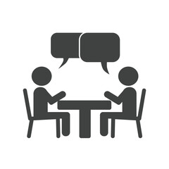 two people icon talking at a table vector illustration eps10.