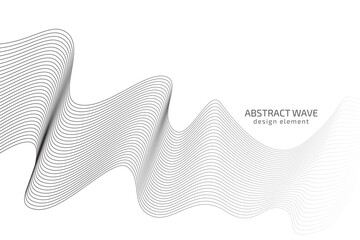 Abstract wave design element on white background