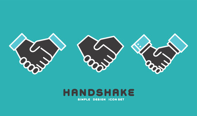 シンプルで使いやすい様々な種類の握手のベクターイラスト素材／ビジネス／契約／仲良し
