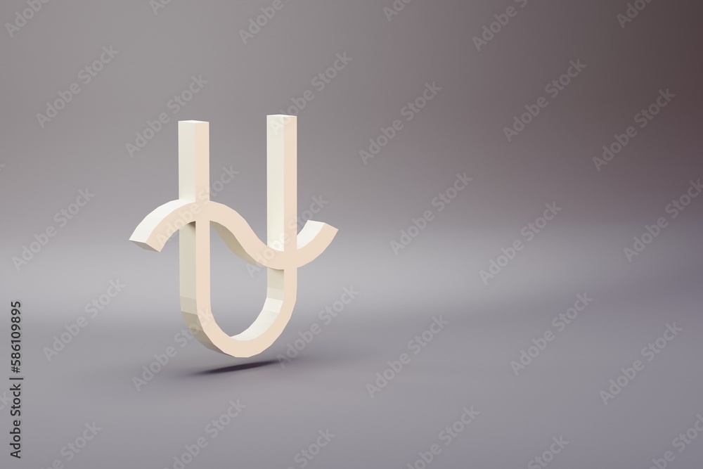 Poster beautiful illustration zodiac ophiuchus symbol icons on a bright pink background. 3d rendering illus