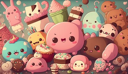 cute background pattern, cute baby background, cute abstract background, cute pink background, cute cartoon background, Generate Ai
