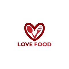 Love Food Logo designs concept isolated on white background