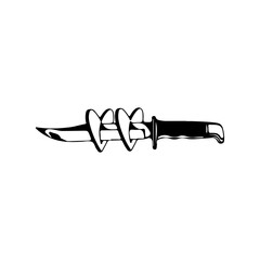 vector illustration of knife piercing heart concept