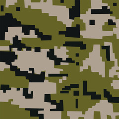 Texture pixel camouflage seamless pattern vector illustration