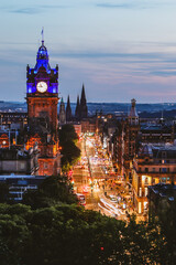 Fototapeta premium View of Princes Street Calton Hill, Edinburgh